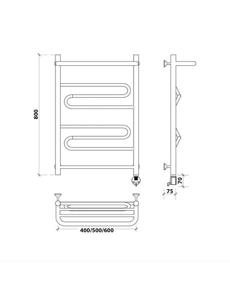 Электрический полотенцесушитель Secado Валенсия 1 СП из нержавеющей стали