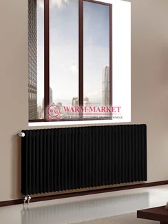 Трубчатый радиатор Dia Norm 3057 трехтрубный с нижним правым/левым подключением черного цвета