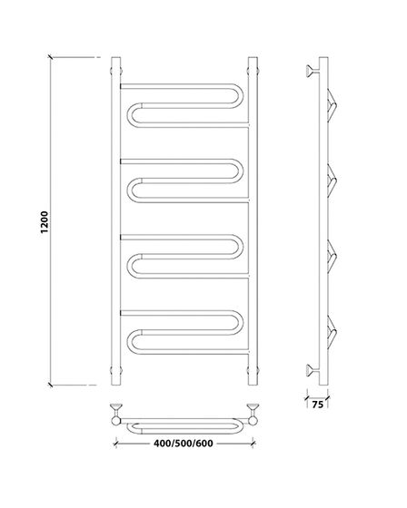 Водяной полотенцесушитель Secado Валенсия 1 из нержавеющей стали