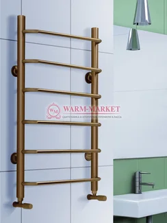 Полотенцесушитель Warmer N Standart 400х600 - 6 перекладин  с нижним подключением, античная бронза