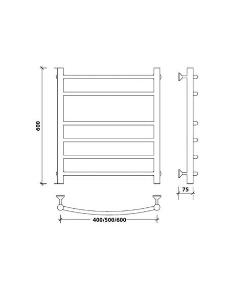 Водяной полотенцесушитель Secado Милан 5 из нержавеющей стали