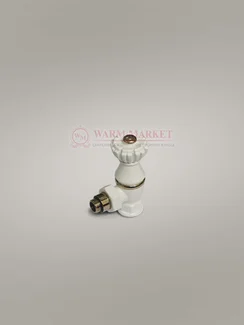 Угловой клапан для подключения чугунного радиатора 1/2" и 3/4", белый