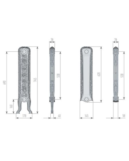 Exemet Laguna 530 - чугунный дизайн радиатор