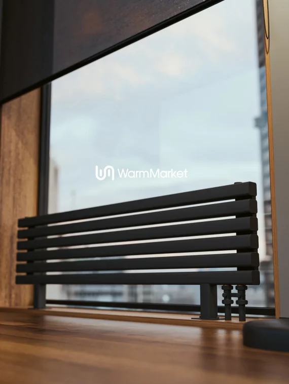 Bareng Tipe ZN 1500 - напольный трубчатый радиатор шириной 1500 мм, нижнее правое подключение