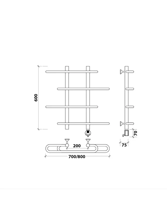 Электрический полотенцесушитель Secado Венеция 4 из нержавеющей стали