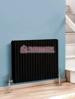 Трубчатый радиатор Dia Norm 3057 трехтрубный с боковым подключением черного цвета