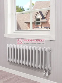 Трубчатый радиатор Dia Norm 3037-14 секций, трехтрубный с нижним подключением с вентилем.