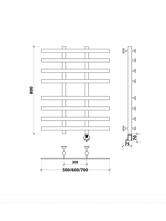 Электрический полотенцесушитель Secado Понтида 4 из нержавеющей стали