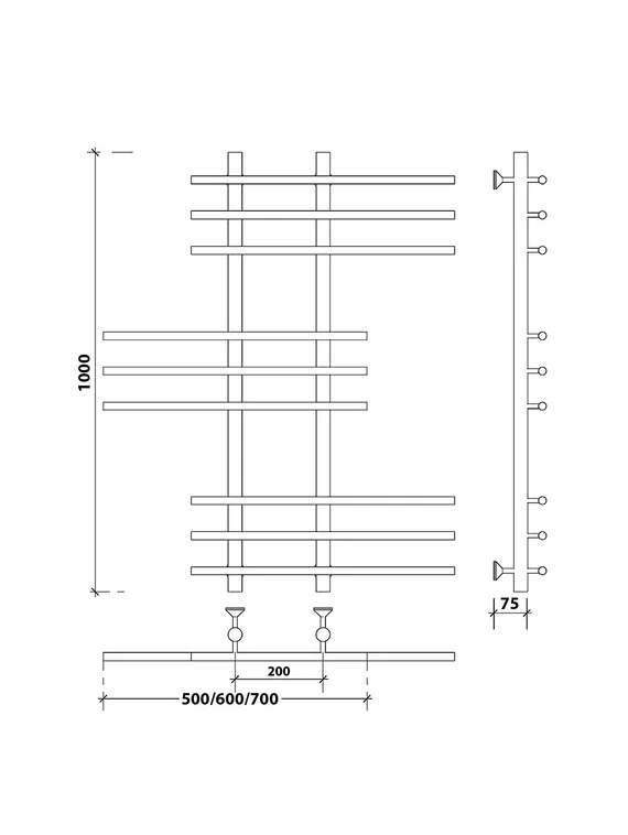 Водяной полотенцесушитель Secado Турин 5 из нержавеющей стали