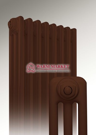 Трубчатый радиатор Dia Norm 3037 трехтрубный с нижним правым/левым подключением коричневого цвета