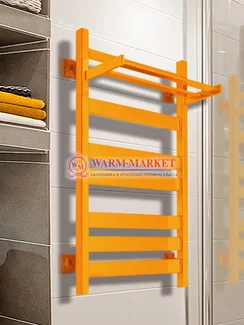 Quadro V 50+ Ral-цветной полотенцесушитель из квадратного и прямоугольного профиля с полкой