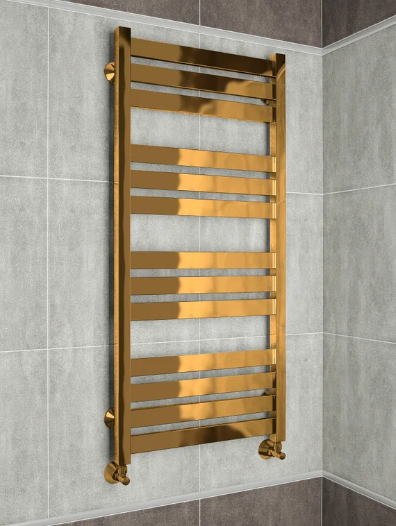 Latte Bronze - бронзовый дизайн полотенцесушитель с квадратными вертикалями.