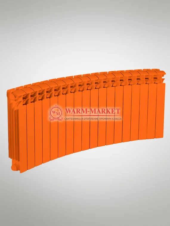 Rifar Base Flex Ral 500 - цветной биметаллический радиусный радиатор с боковым подключением