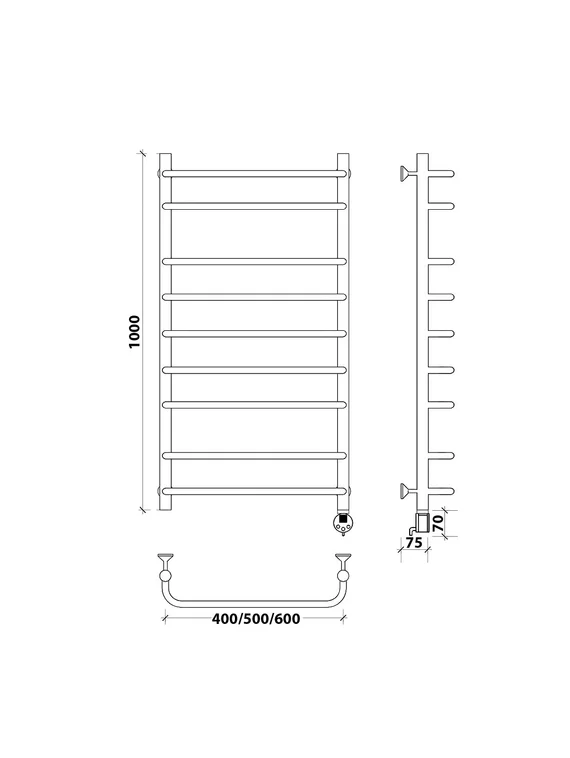 Электрический полотенцесушитель Secado Мерида 2 из нержавеющей стали