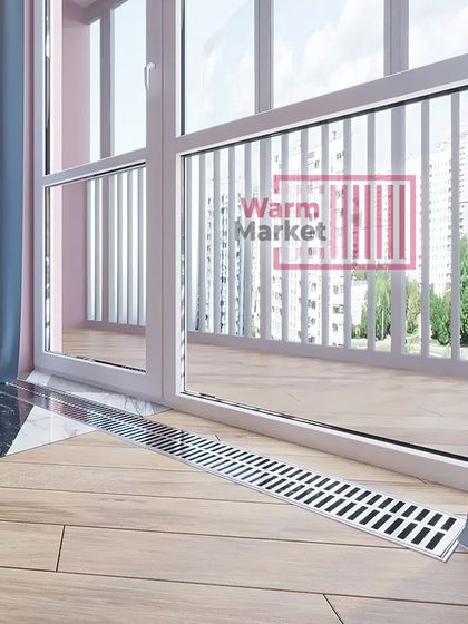 Внутрипольный конвектор KV MICRO  140х75 с решеткой типа  2004