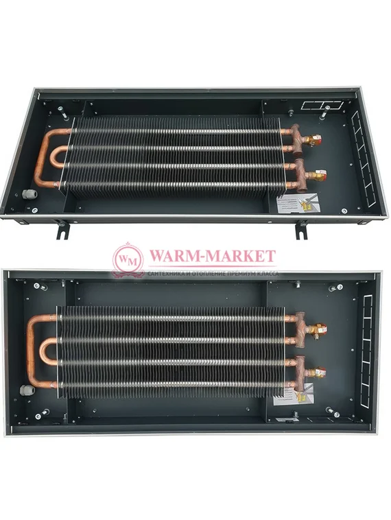 Внутрипольный конвектор Techno Vent KVZV, высота 85 мм., ширина 350 мм., без решетки