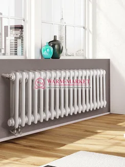 Трубчатый радиатор Dia Norm 2057-18 секций, двухтрубный с нижним правым/левым подключением с вентилем.