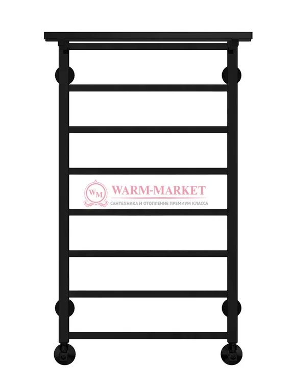 Контур П8-3 - электрический полотенцесушитель с полкой, черный