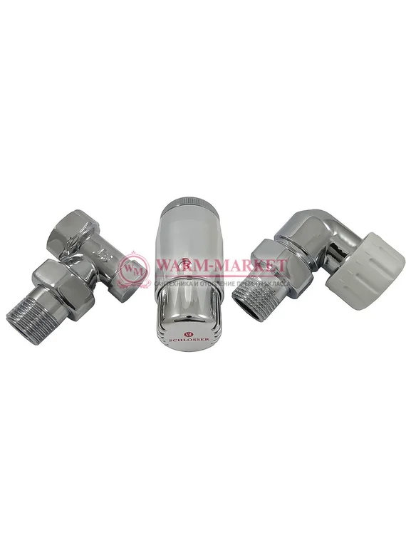 Комплект трехосевой правый Standard Mini DN15 GZ1/2 x GW1/2 с головкой Мини M30x1,5 Хром