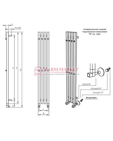 Полотенцесушитель ArtofSpace Corsica H