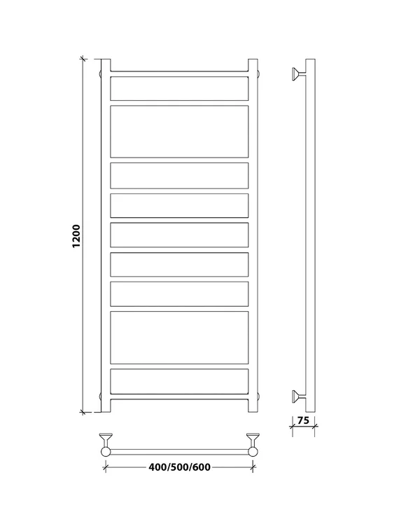 Водяной полотенцесушитель Secado Триада 2 из нержавеющей стали