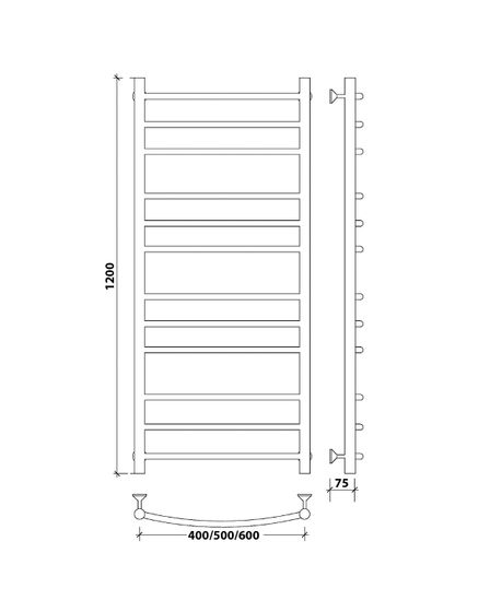 Водяной полотенцесушитель Secado Милан 3 из нержавеющей стали