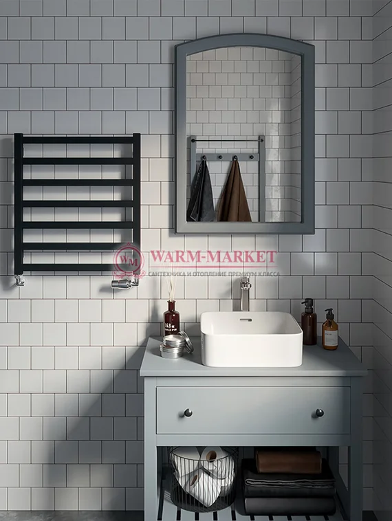 Mandarino Quadrata 500х600 - цветной полотенцесушитель из анодированного алюминия, модель 7/1