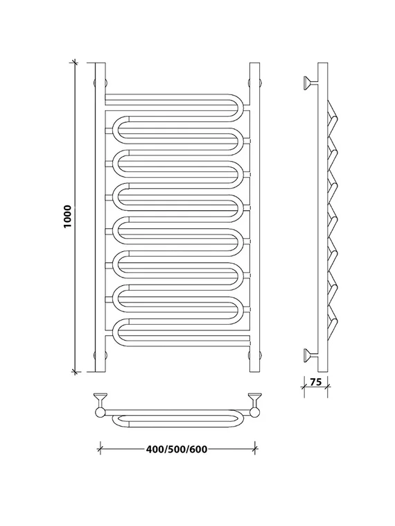 Водяной полотенцесушитель Secado Валенсия 3 из нержавеющей стали