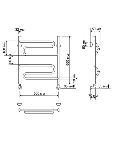 Водяной полотенцесушитель Secado Валенсия из латуни