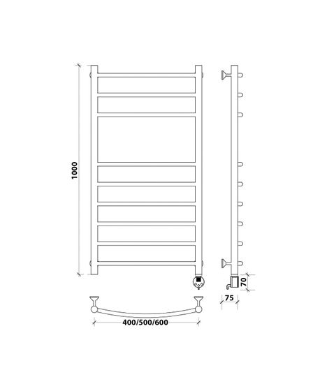 Электрический полотенцесушитель Secado Милан 5 из нержавеющей стали