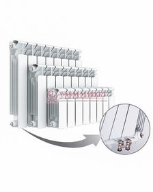 Rifar Base VR 350 - биметаллический радиатор с нижним правым подключением