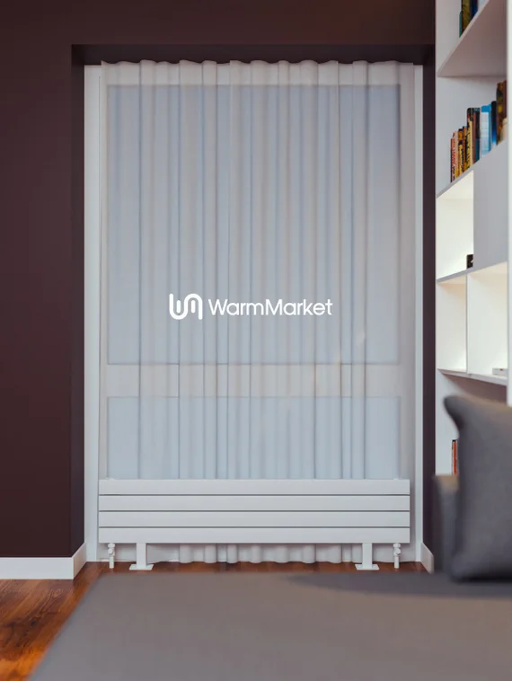 Bareng Temper ZN 900 - напольный трубчатый радиатор шириной 900 мм, нижнее разнесенное подключение