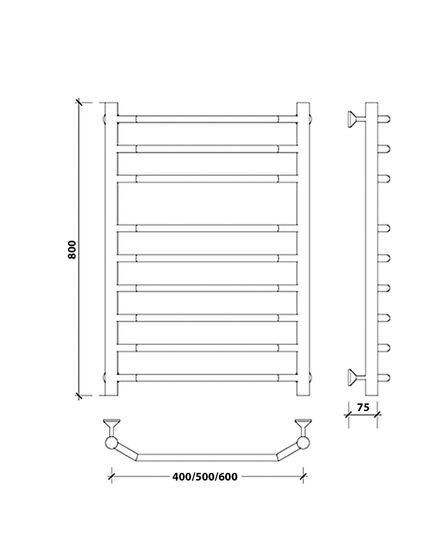 Водяной полотенцесушитель Secado Агата 5 из нержавеющей стали
