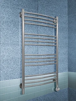 Bogema E - электрический полотенцесушитель с выгнутыми вперед перекладинами, 500х500 мм