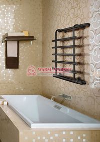 Cascad black - черный полотенцесушитель с изгибом, боковое подключение