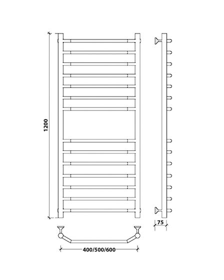 Водяной полотенцесушитель Secado Агата 4 из нержавеющей стали