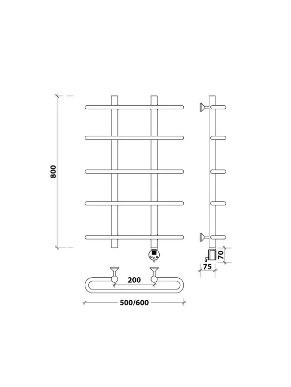 Электрический полотенцесушитель Secado Венеция 1 из нержавеющей стали