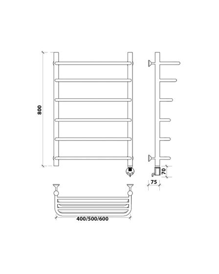 Электрический полотенцесушитель Secado Мерида 2 СП из нержавеющей стали