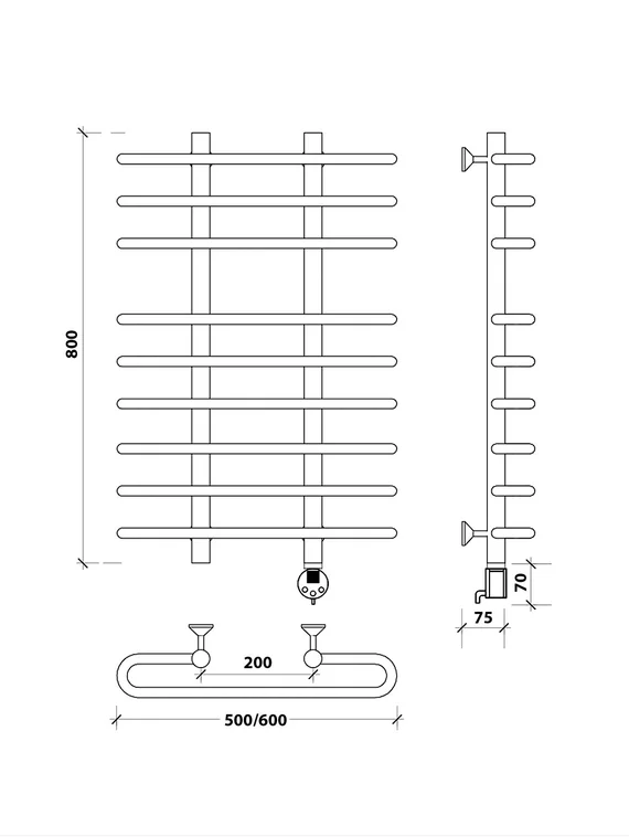 Электрический полотенцесушитель Secado Венеция 5 из нержавеющей стали