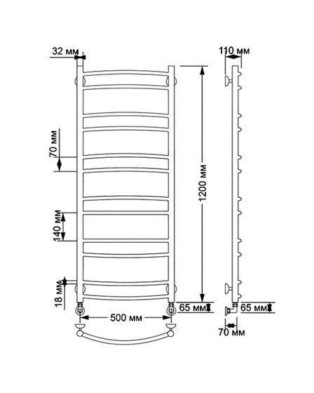 Электрический полотенцесушитель Secado Милан 2 из латуни