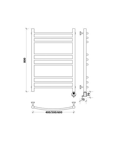 Электрический полотенцесушитель Secado Милан 3 из нержавеющей стали