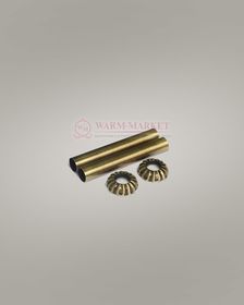 Комплект декоративных трубок "ретро" для подключения чугунного радиатора, бронза