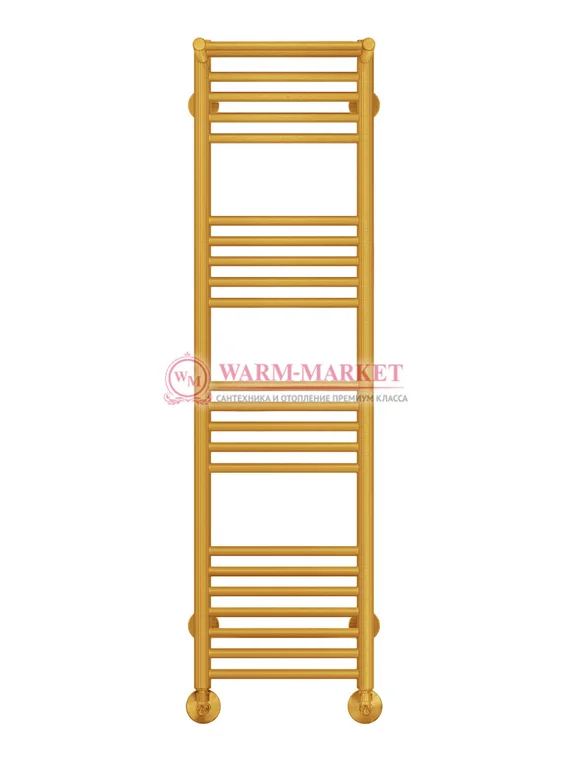 Аврора П22-1 - водяной полотенцесушитель с двумя полками, нижнее подключение, цвет золото