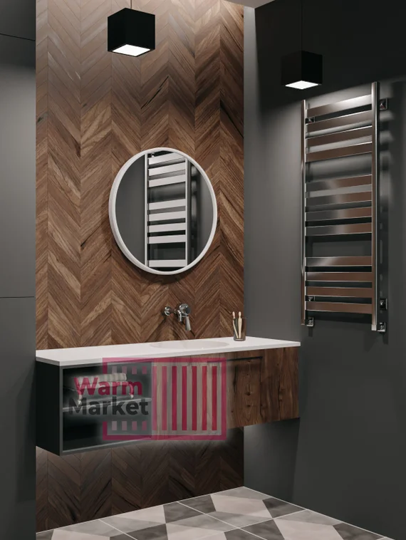 Axxinot V 50 - водяной дизайн полотенцесушитель с квадратным и прямоугольным профилем из нержавеющей стали