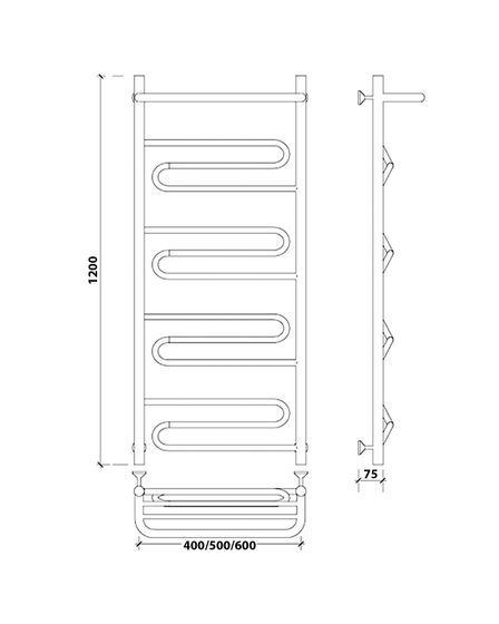 Водяной полотенцесушитель Secado Валенсия 1 СП из нержавеющей стали