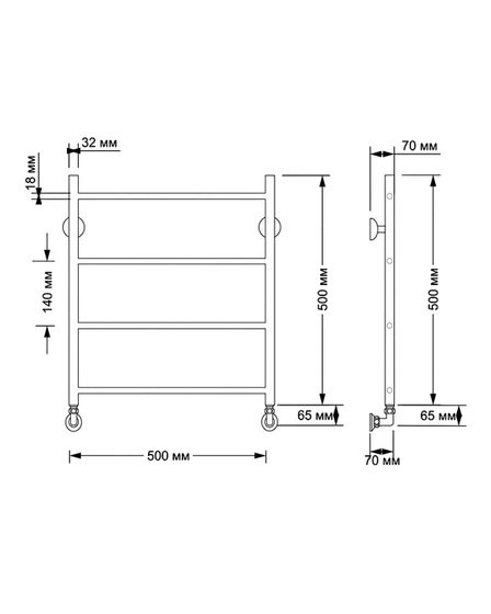 Водяной полотенцесушитель Secado Триада 1 из латуни