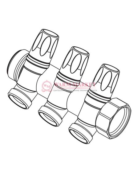 Распределительный коллектор REHAU G1 3 отвода G 3/4