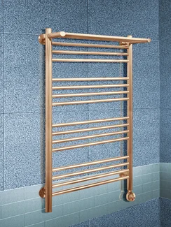 Bogema Bronze EP - бронзовый электрический полотенцесушитель с греющей полкой, 500х500 мм