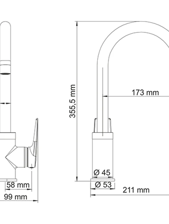 Смеситель для кухни черный Lopau 3207-Bl