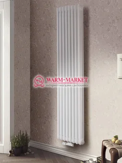 Вертикальный трубчатый радиатор Purmo Delta Lazerline 3180-8 секций, трехтрубный с нижним центральным подключением.